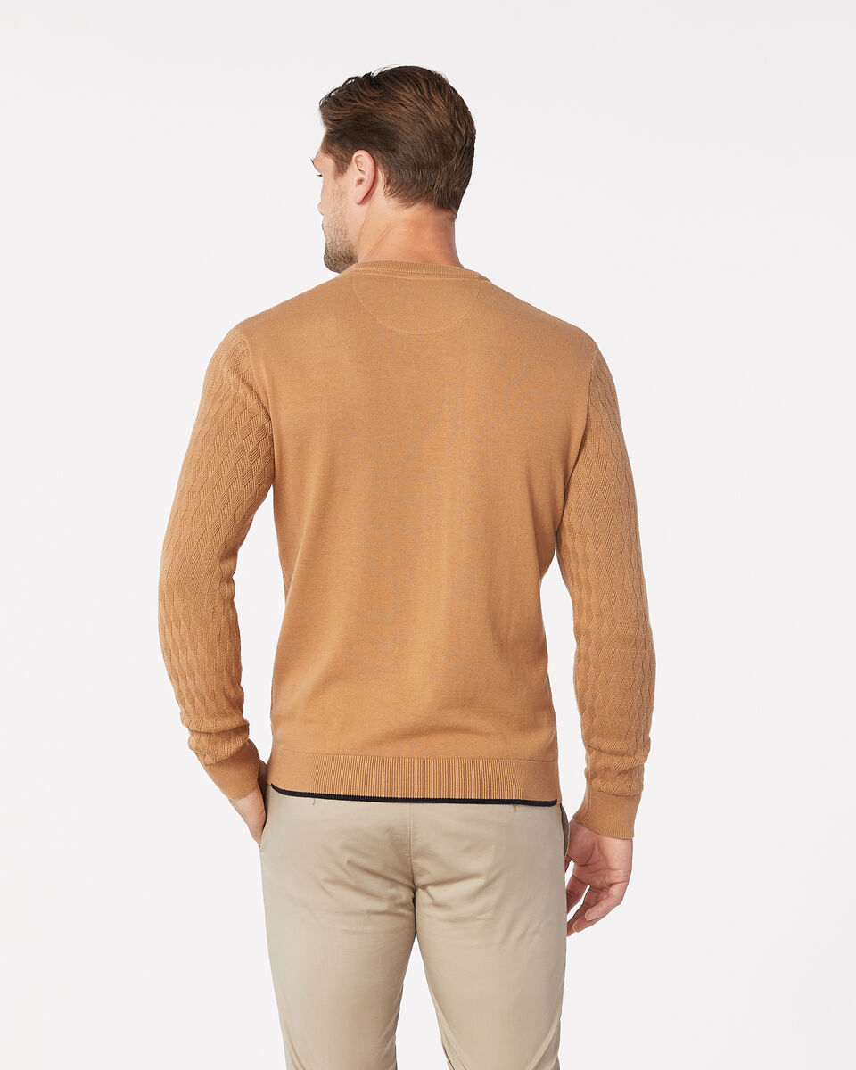 Bundy Crew Neck Jumper, Sand, hi-res